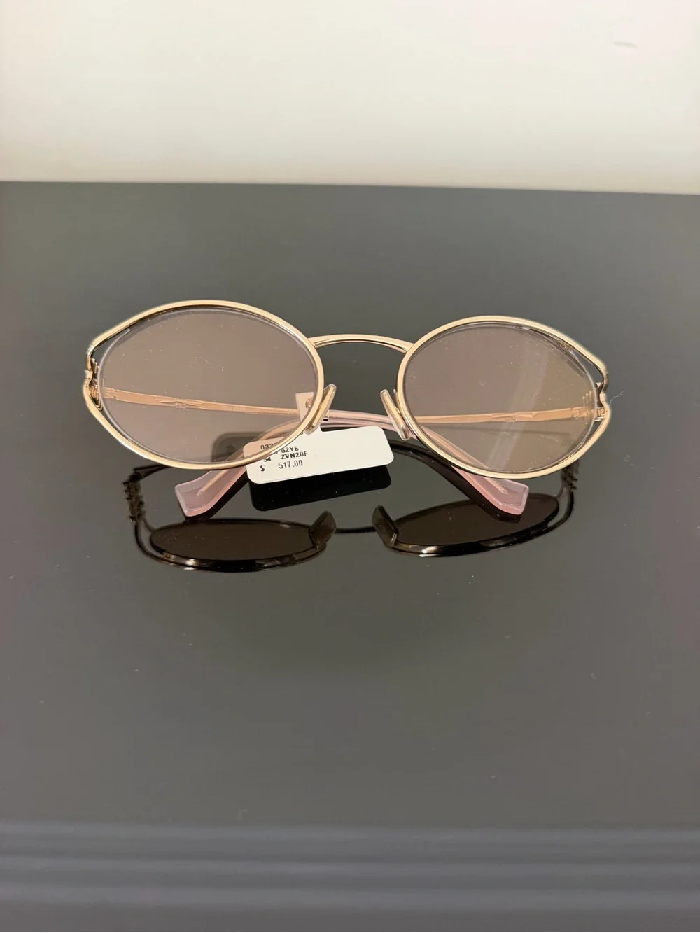 Miu Miu Round Metal Sunglasses with Gold Frame